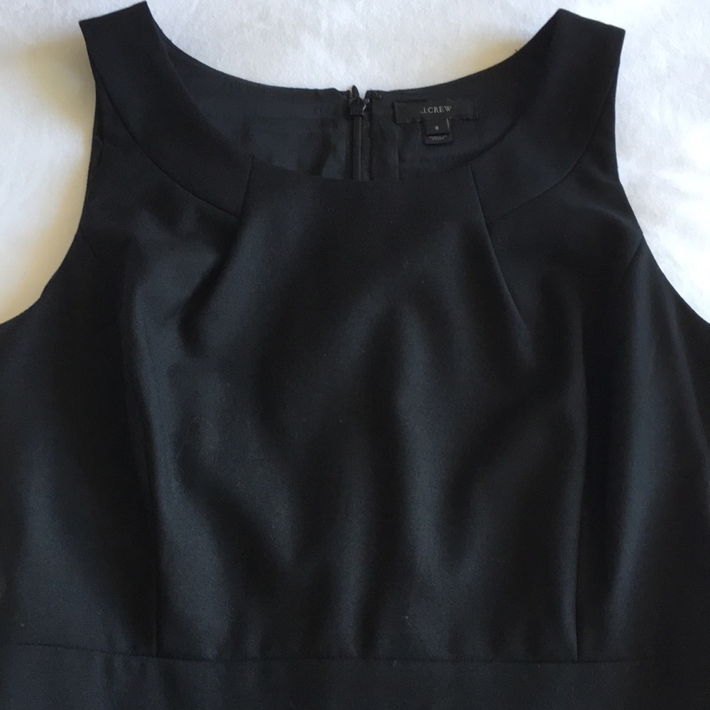 J Crew Black Emmaleigh Sleeveless Wool Sheath Dress, Size 6